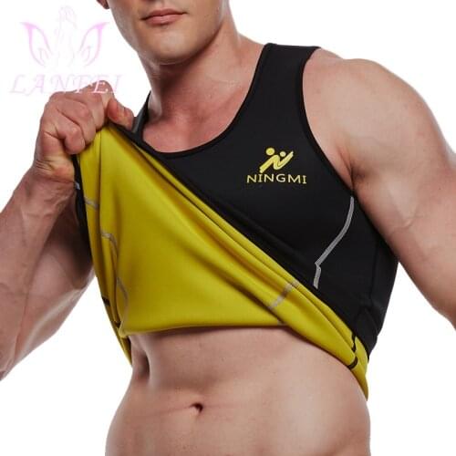 LANFEI Waist Trainer Sweat Vest Men Hot Neoprene Sauna Tank Top Compression Workout Corset Slimming Thermal Body Shapers Shirt