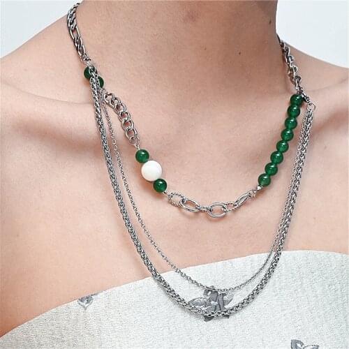 TARCLIY Summer Geometric Multilayer Stainless Steel Necklace Women Fashion Neck Jewelry