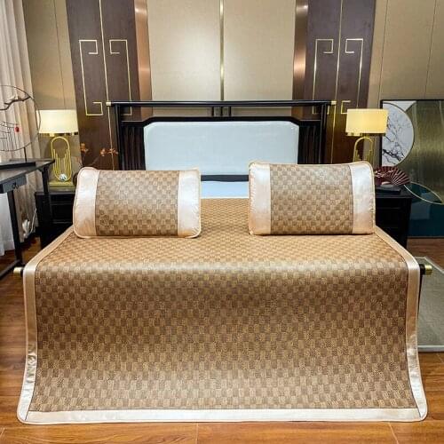 Summer Mat Kit Foldable Natural Plant Fiber Rattan Mat Bed Mattress Protection Pad Formaldehyde Free Cool Bed Cover