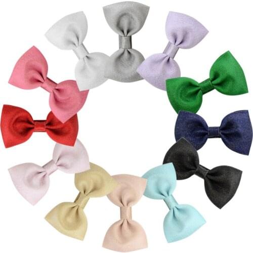 MengNa 2.8" Girls Boutique Hair bows WITH Covered Alligator Clips Fabric Bowknot Hair Clip For Children Hair Accessory 60cs/lot