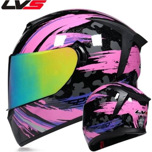 LVS Full Face Racing Helmet Motorcycle Double Lens Casque Moto Racing Motocross Motocicleta Fast Riding Man Women DOT Approved