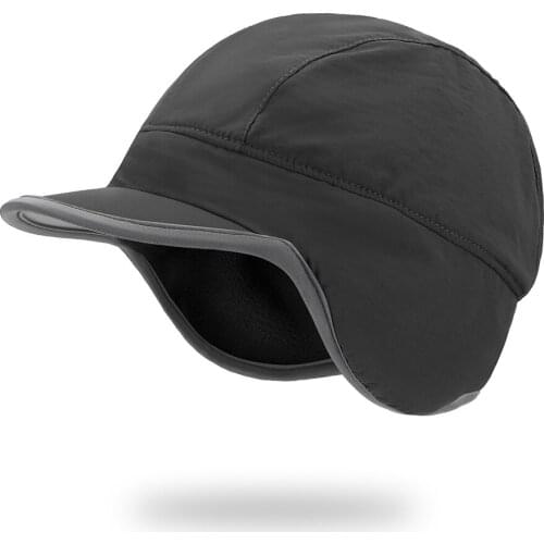 Men Woman Winter Baseball Cap with Warmer Earflap Polar Fleece Lined for Unisex Outdoor Ski Visor Beanie Hat