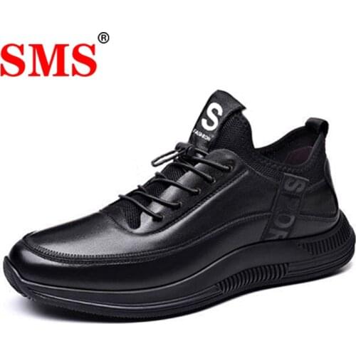 Men Running Shoes Casual Fashion Leather Internal Increase Shoes Sneakers Hommes Chaussures Comfortable Soft Shoes Plus Size