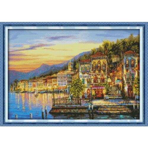 Everlasting Love The Streetlights Came On Every Night Chinese Cross Stitch Kits Ecological Cotton Stamped 11CT Christmas 50% Off