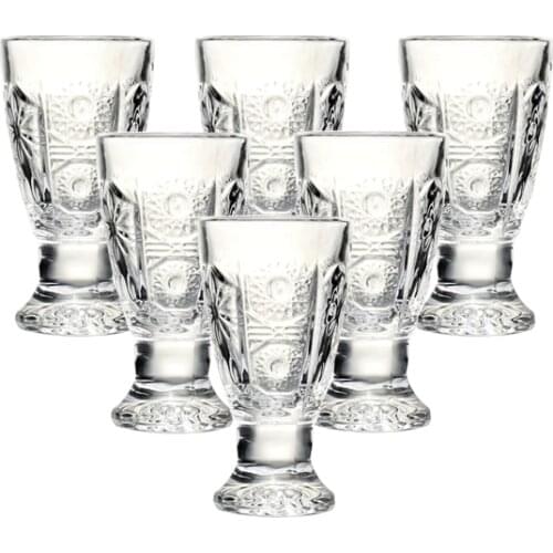 Set of 6 Old Fashion 40ml Lead-free Glass Machine Made Shot Glasses Set Drinkware for Wedding Bar Family Party
