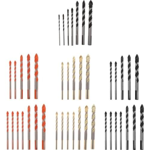 1set Triangular Handle Drill Bits Kit Multifunctional Ceramic Metal Bit 6-12mm Precision Twist Drill Bit Set Woodworking