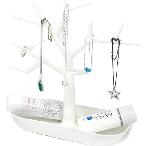 New Design Plastic Display Organizer Holder Show Rack Cosmetic Jewelry Ring Earring Tree Stand for wemen Party Birthday Gift