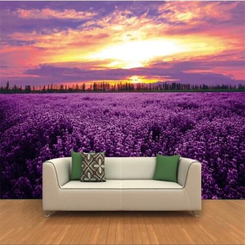 Beibehang Large - scale custom wallpaper lavender flowers 3D wall murals sofa murals background wall self adhesive film