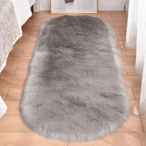 Plush Bedroom Carpet White Rugs For Childrens Room Soft Faux Fur Wool Fluffy Carpet For Living Room Long Hair Bedside Large Mat