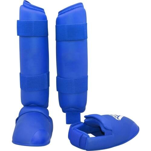 Karate Shank Guard Knee Warmer Taekwondo Gloves Foot Shin Protector Sports Boxing Leather Belt Adult Kids Martial Arts Equipment