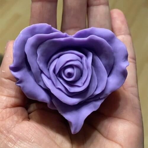 Rose Heart Soap Mold for Soap Making Soap Silicone Molds for DIY Handmade Candle Soap Making Chocolate Cake Decoration Mold