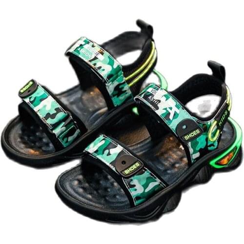 New Non-Slip Boys Sandals Soft Bottom Children Beach Shoes Kids Comfortable Sports Casual Size 26-37