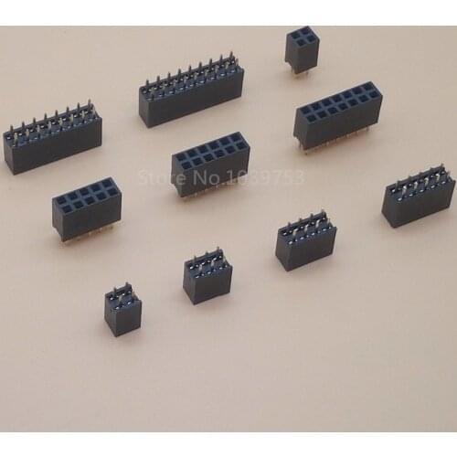 30Pcs 2x2/3/4/5/6/7/8/9/10/12/40Pin Pitch 2.54mm Double Row Stright Female Pin Header Strip PCB Conne
