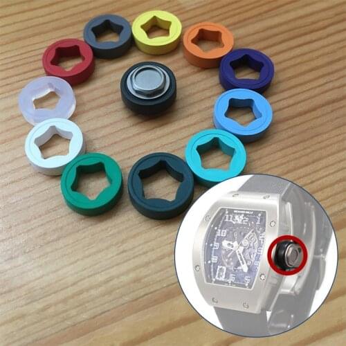 Steel rubber watch crown for Richard Mille RM010 authentic watch