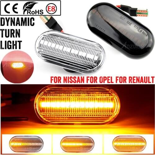 For Renault Clio 1 2 KANGOO MEGANE ESPACE TWINGO MASTER Led Dynamic Side Marker Turn Signal Light for Nissan Opel Smart FORTWO