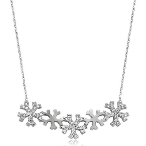 Tevuli 925 Sterling Silver Snowflakes Women Necklace