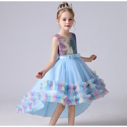 2021 Summer New Little Girls Catwalk Show Clothes Kids Dresses For Girls Princess Dresses Birthday Party Dresses Evening Dresses