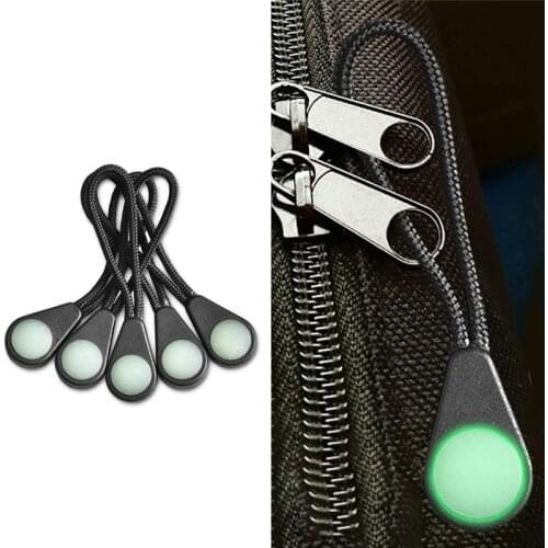 5Pcs Glow-in-The-Dark Zipper Pulls Zipper Extension Zip Tags Cord Ideal kit Markers for Coats Jackets rucksacks Tent Zippers