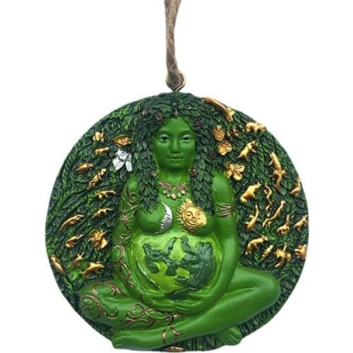 Mother Earth Goddess Gaea Figure Statue Resin Craft Hang Ornament Fairy Garden Decoration Fairy Decor DIY Accessories