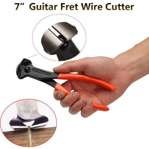 1PCS 7Inch Guitar Bass Fret Wire Nipper Puller Plier String Cutter Luthier Tool Scissors Stainless Steel