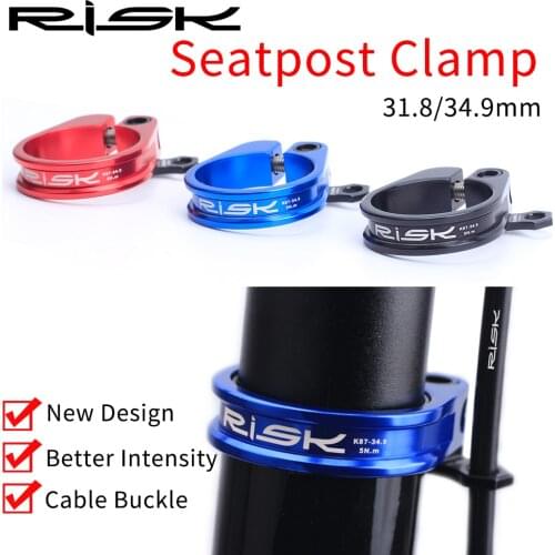 2019 Risk 31.8/34.9mm Bike Seat Post Clamps With Cable Organizer Ultralight MTB Road Bicycle Seatpost Clamps Clip Cycling Part