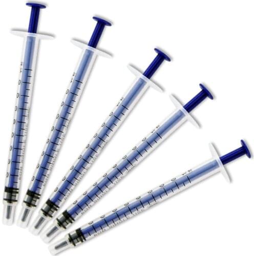 5pcs 1ml Plastic Disposable Injector Syringe For Refilling Measuring Nutrient Not Include Needles Feeding Accessories