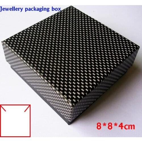 Free shipping wholesale 60pcs/lot Necklace Box Bracelet Bangle Packaging Black Color Square Paper Box 8*8*4cm