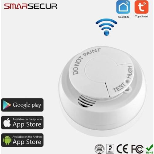Wireless WIFI Smoke Detector Fire smoke sensor Home Tuya Smart life Security app control