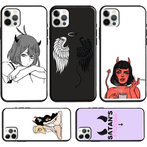 Angel Devil Girl Case For iPhone 12 Pro Max 12 mini 11 Pro Max 6S 7 8 Plus X XR XS Max SE 2020 Cover