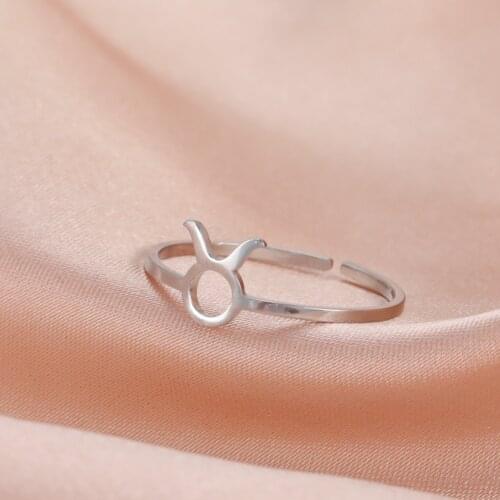 COOLTIME Zodiac Ring for Women Men Astrology Constellation Leo Libra Aries Pisces Gemini Virgo Finger Open Ring Jewelry Birthday