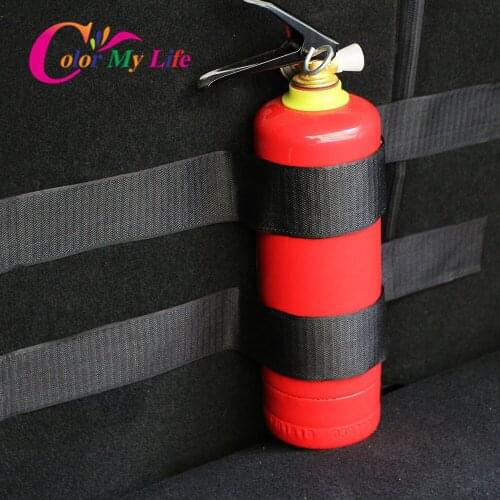 Color My Life Car Trunk Storage Bag Magic Tapes Fire Extinguisher Bandage Fixed Stickers Straps for Ford Kia Peugeot for VW BMW