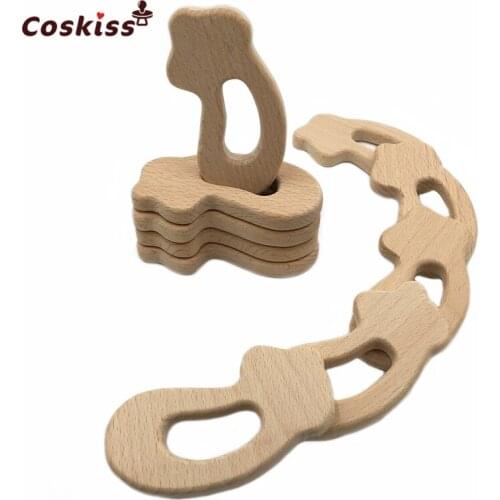 Beech Wooden Eggplant Organic Natural Handmade Wooden Teether DIY Wood Personalized Pendent Eco-Friendly Safe Baby Teether Toys