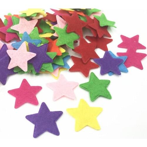 DIY 200pcs Mixed Colors star shape Felt Appliques Crafts Card Making decoration 25mm