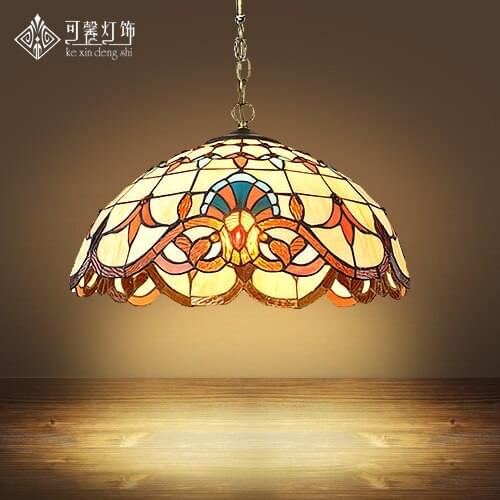 European Baroque Tiffany chandelier single head restaurant iron lamp bedroom study lamp