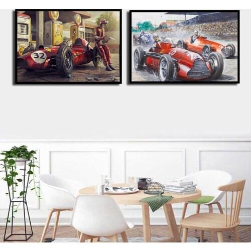 Graffiti Racing Car Driver Lienzo Pinturas Arte De Pared Carteles Abstracto Sala Estar Fotos Decorativas