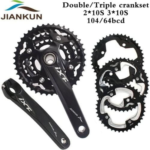 JIANKUN 104/64 BCD Bicycle Crankset 24T 26T 32T 38T 42T Bike Chainring 2*10 3*10speed Bouble/triple Crank Set Mtb Crankset
