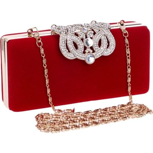 Crown Rhinestones Evening Bags Diamonds Clutch Wallet Shoulder Chain Bag for Wedding Lady Purse Nightclub Party Date Handbags