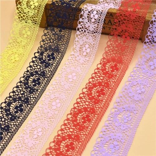 10Yards Lace Ribbon 40MM Wide White Embroidered Net Tulle Lace Trim Fabric for Sewing Handicraft Accessories Clothing Diy Crafts