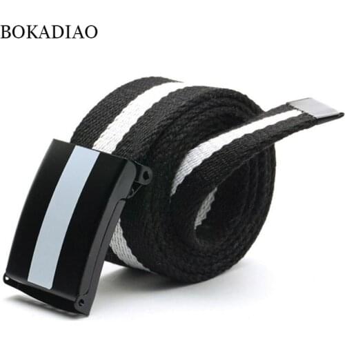 BOKADIAO Men&Women Canvas belt Fashion casual luxury Metal buckle jeans belts for women high quality male strap multicolor 110CM