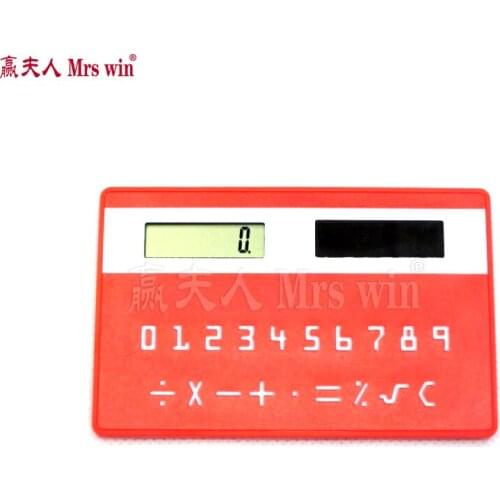 Newest portable calculator Solar Power Small Slim Travel Pocket Calculator mini handheld ultra-thin stationery Card calculator