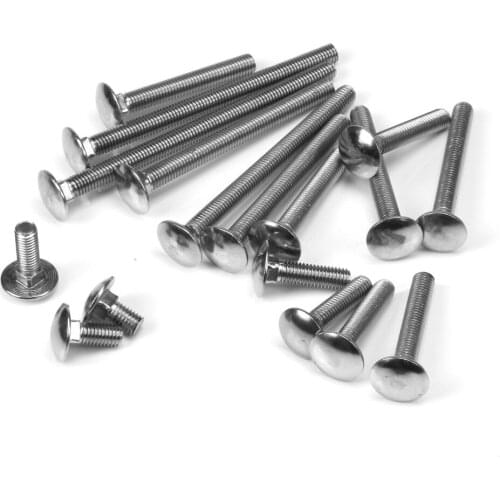 10pcs Semi-round head square neck bolts 304 stainless steel bolts M8*16/20/30/35/40/45/50/55/60/65/70/80/90/110/120mm Choose
