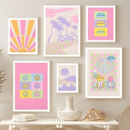 Boho Colorful Abstract Nordic Posters And Prints Trendy Gallery Retro Wall Art Canvas Painting Decor Pictures For Living Room