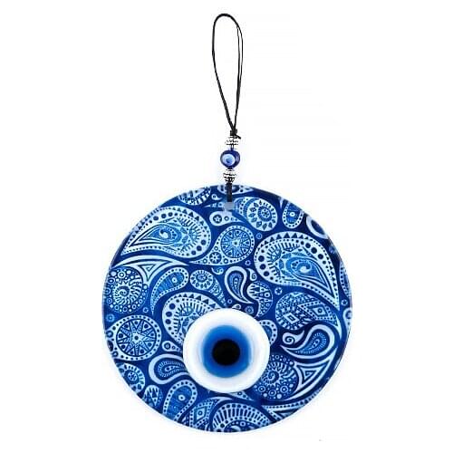 Handmade Mandala Fusion Glass Evil Eye Bead 12cm