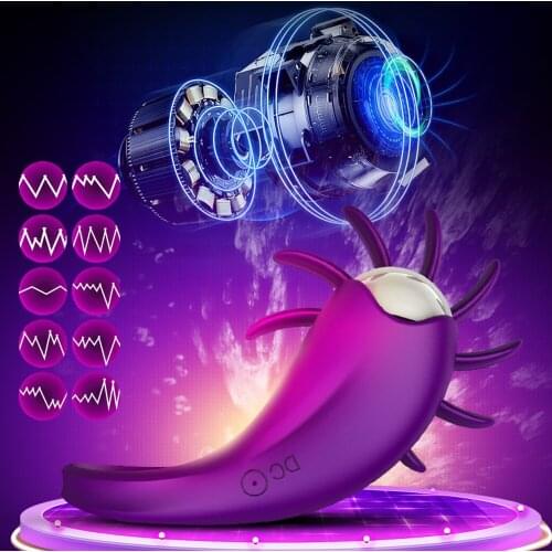 Sex Toys VATINE Rotation Oral Tongue Licking Penis Vibrating Ring G-spot Massage Vagina Clitoris Stimulate Vibrator for Couples