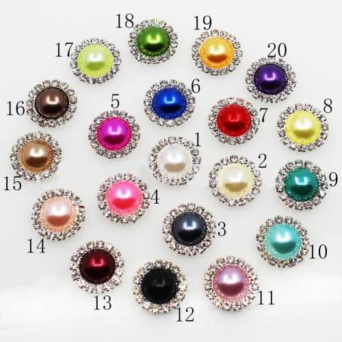 SKYE CIEL10pcs/Lot 16mm colorful round Pearl Wedding Diamond Factory Outlets Rhinestones DIY Hair Accessory Decorative