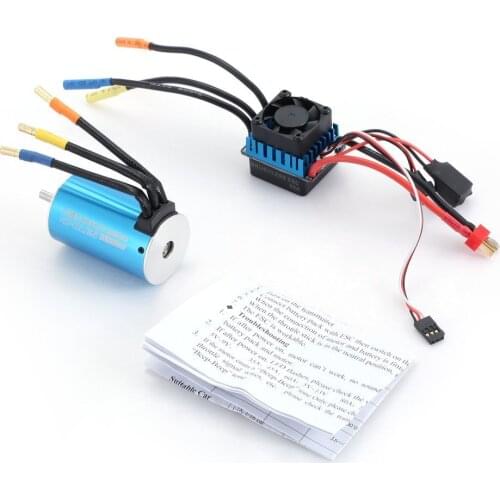 SURPASS HOBBY 3660 3800KV 4 Poles Sensorless Brushless Motor With 60A Electronic Speed Controller Combo Set For 1/10 RC Car