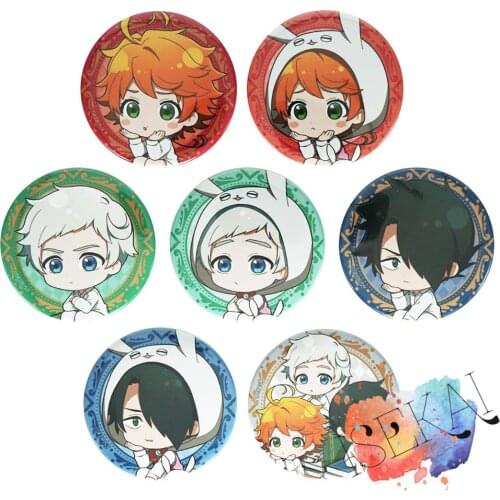 The Promised Neverland Anime Metal Badge Emma Norman Ray Kawaii Rabbit Cute Badge Pins