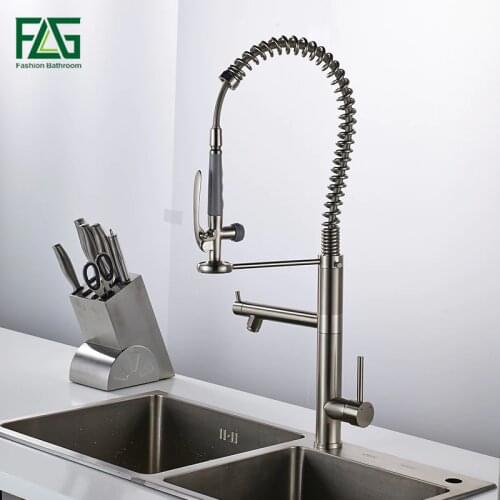 Pull out Kitchen faucet Sink mixer Faucet Deck Mount Pull Out Dual Sprayer Nozzle Hot Cold Mixer Water Taps