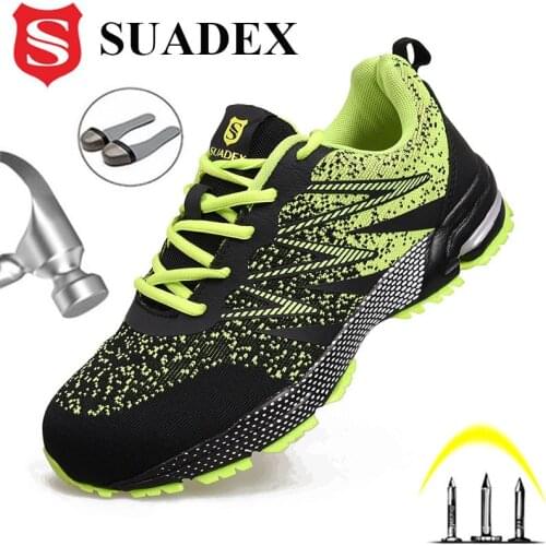 SUADEX Safety Shoes Men Women Steel Toe Boots Anti-Smashing Work Sneakers Lightweight Breathable Summer Footwear EUR Size 37-48