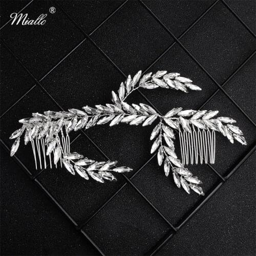 Miallo Newest Full Austrian Crystal Leaves Long Bridal Hair Combs Women Wedding Hair Jewelry Accessories Headpieces